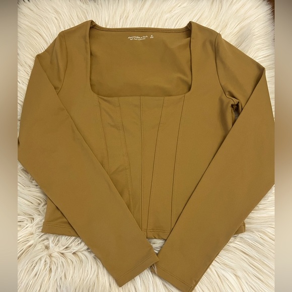 Abercrombie & Fitch Soft A&F Collection Corset Long Sleeve Top Size M 🍁🍂 - Picture 1 of 2